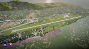 Perspective of the construction of the Camiguin airport runway. (Photo courtesy of DPWH-10)