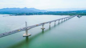 An aerial view of the 3.17-kilometer Panguil Bay Bridge, the longest sea-crossing bridge in Mindanao, connecting Tubod in Lanao del Norte and Tangub City in Misamis Occidental. (Photo courtesy of: Provincial Information Office Lanao del Norte)
