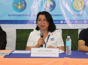 "Take time to research products and services before making a purchase,” Luz G. Galda, provincial director of the Department of Trade and Industry Misamis Occidental, said during a press conference celebrating Consumer Welfare Month on October 2 in Ozamiz City, highlighting that consumers need to be smart and assertive in navigating the marketplace. (Photo: IJBD/PIA-10)