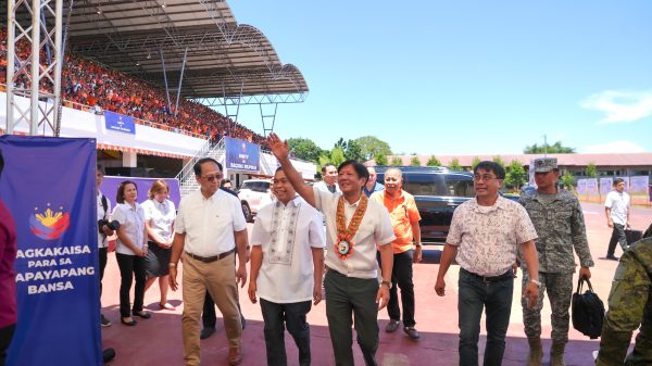 President Ferdinand Marcos Jr. graced the declaration of insurgency-free status of the province of Misamis Occidental, arriving in Tangub City Global College, Tangub City, on September 27. (Photo courtesy of PCO)