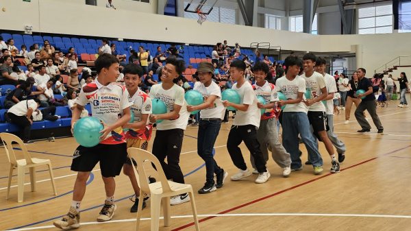 Preschoolers participate in the color-blocking games spearheaded by the City Social Welfare Development Office, Cagayan de Oro City, during the kick-off ceremony of the 32nd National Children’s Month celebration at the Xavier University Senior High School, Cagayan de Oro City, on November 10. (Photo courtesy of RCWC-10)