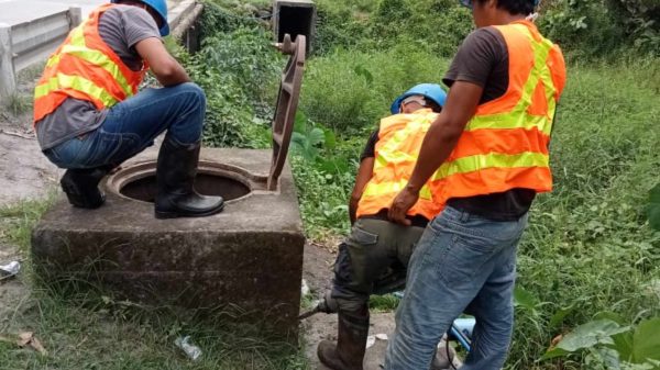 Camiguin Water Company worked on the replacement of the gate valves at Compol, Catarman, Camiguin. (Photo courtesy of CWC)