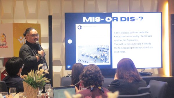 Nikko Balbedina of OnePressPH discussed the rise of technology in disinformation, highlighting tactics like astroturfing and echo chambers. He said raising awareness and commitment to truth can dismantle its influence. (Photo: RTP/PIA-10)