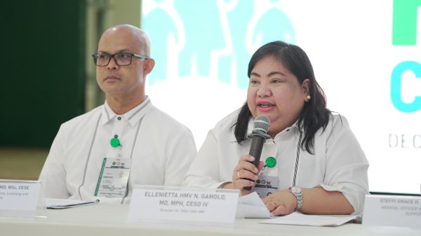 “The celebration is also an opportunity to honor the healthcare workers, community leaders, and health advocates who embody the advocacy of universal healthcare at the same time the public’s active participation is essential by seeking preventive care, supporting health programs, and spreading awareness,” Dr. Ellenietta HMV N. Gamolo (right), DOH CHD-NM assistant regional director, said during a press conference held at DOH-CHDNM, NBT building. (Photo: DCC/PIA-10)